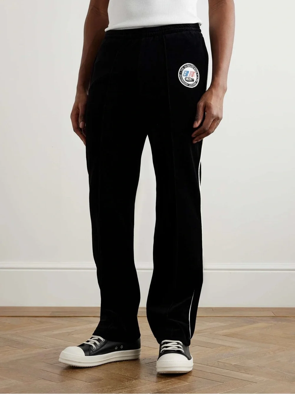 SAINT M×××××× + Lastman Bootcut Cotton-Blend Velour Track Pants
